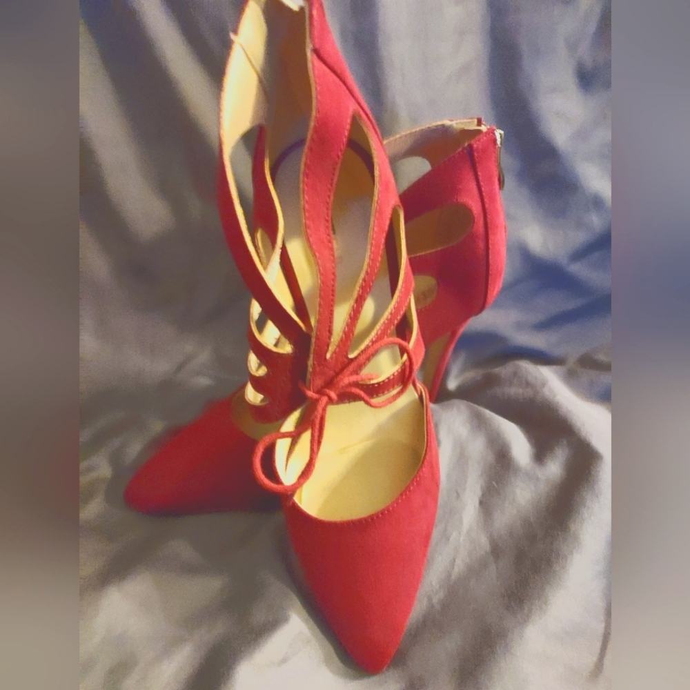 JustFab Burgundy Stilettos